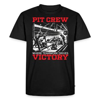 Pit Crew Course de voitures Course Piste de course Sport automobile - T-shirt Premium bio Homme - noir - Devant - Nico (187cm)