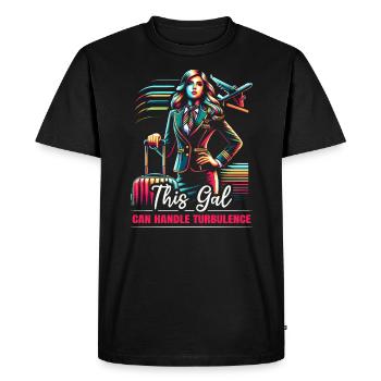 Flight Attendant Aviation Cabin Crew Stewardess - Men's Premium Organic T-Shirt - black - Front - Nico (187cm)
