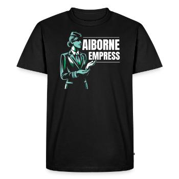 Flight Attendant Aviation Cabin Crew Stewardess - Men's Premium Organic T-Shirt - black - Front - Nico (187cm)