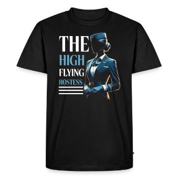 Flight Attendant Aviation Cabin Crew Stewardess - Men's Premium Organic T-Shirt - black - Front - Nico (187cm)