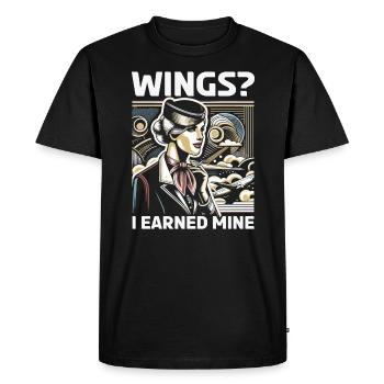 Flight Attendant Aviation Cabin Crew Stewardess - Men's Premium Organic T-Shirt - black - Front - Nico (187cm)