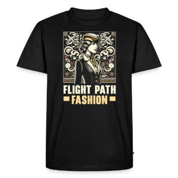 Flight Attendant Aviation Cabin Crew Stewardess - Men's Premium Organic T-Shirt - black - Front - Nico (187cm)