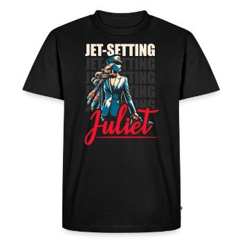 Flight Attendant Aviation Cabin Crew Stewardess - Men's Premium Organic T-Shirt - black - Front - Nico (187cm)