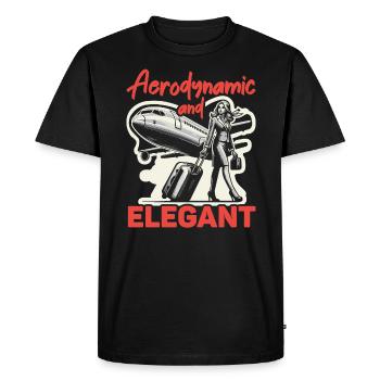 Flight Attendant Aviation Cabin Crew Stewardess - Men's Premium Organic T-Shirt - black - Front - Nico (187cm)