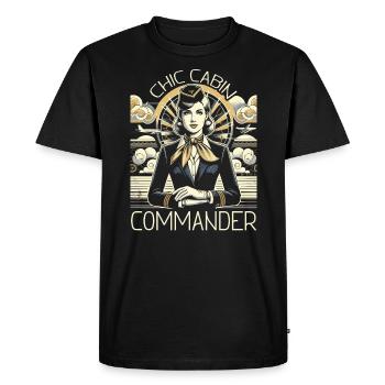 Flight Attendant Aviation Cabin Crew Stewardess - Men's Premium Organic T-Shirt - black - Front - Nico (187cm)