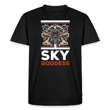 Flight Attendant Aviation Cabin Crew Stewardess - Men's Premium Organic T-Shirt - black - Front - Nico (187cm)