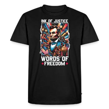 Proclamation d’émancipation Black Pride Juneteenth - T-shirt Premium bio Homme - noir - Devant - Nico (187cm)