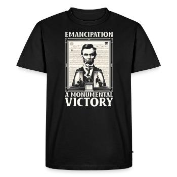Proclamation d’émancipation Black Pride Juneteenth - T-shirt Premium bio Homme - noir - Devant - Nico (187cm)
