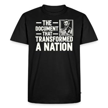 Proclamation d’émancipation Black Pride Juneteenth - T-shirt Premium bio Homme - noir - Devant - Nico (187cm)