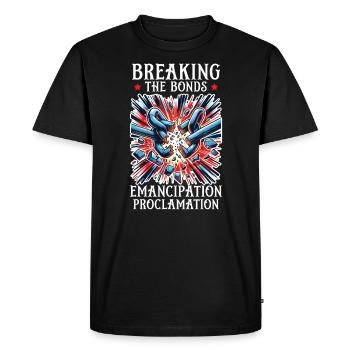 Proclamation d’émancipation Black Pride Juneteenth - T-shirt Premium bio Homme - noir - Devant - Nico (187cm)