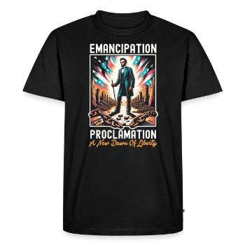 Proclamation d’émancipation Black Pride Juneteenth - T-shirt Premium bio Homme - noir - Devant - Nico (187cm)