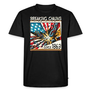 Proclamation d’émancipation Black Pride Juneteenth - T-shirt Premium bio Homme - noir - Devant - Nico (187cm)