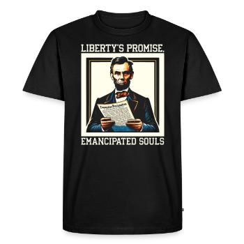 Proclamation d’émancipation Black Pride Juneteenth - T-shirt Premium bio Homme - noir - Devant - Nico (187cm)