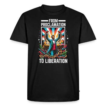 Proclamation d’émancipation Black Pride Juneteenth - T-shirt Premium bio Homme - noir - Devant - Nico (187cm)