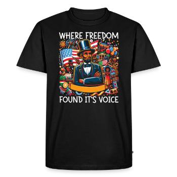 Proclamation d’émancipation Black Pride Juneteenth - T-shirt Premium bio Homme - noir - Devant - Nico (187cm)