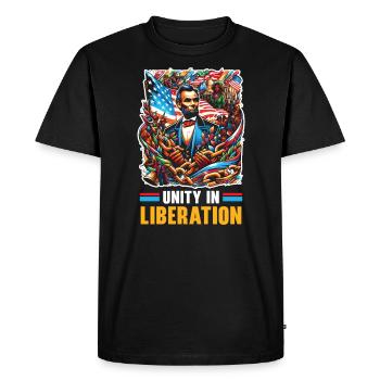 Proclamation d’émancipation Black Pride Juneteenth - T-shirt Premium bio Homme - noir - Devant - Nico (187cm)