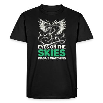 Piasa Oiseau Créature mythique Folklore Légende urbaine - T-shirt Premium bio Homme - noir - Devant - Nico (187cm)
