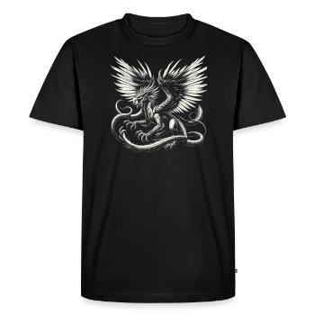 Piasa Oiseau Créature mythique Folklore Légende urbaine - T-shirt Premium bio Homme - noir - Devant - Nico (187cm)