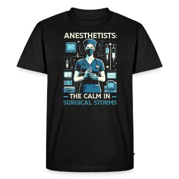 Infirmière Anesthésiste Médecine Hôpital Anesthésie - T-shirt Premium bio Homme - noir - Devant - Nico (187cm)
