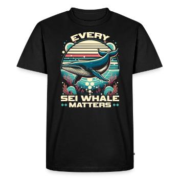 Espèces en voie de disparition Droits des animaux du rorqual boréal - T-shirt Premium bio Homme - noir - Devant - Nico (187cm)