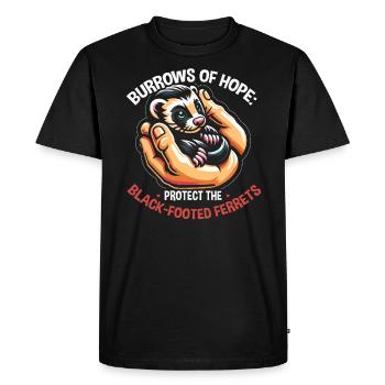 Endangered Species Black Footed Ferret Animal - Men's Premium Organic T-Shirt - black - Front - Nico (187cm)