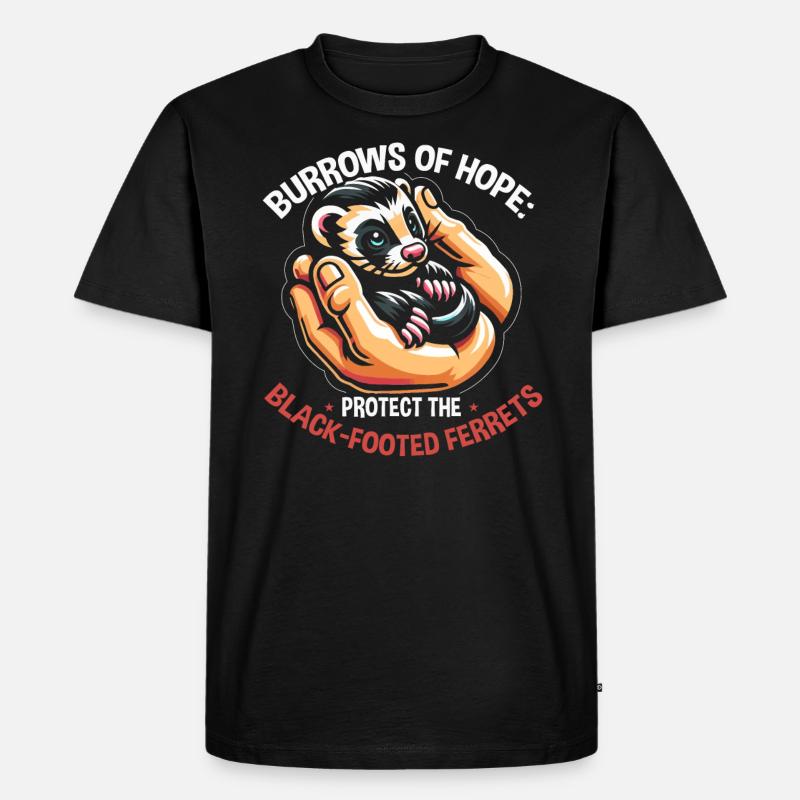 Gefährdete Spezies Schwarzfußfrettchen - Männer Premium Bio T-Shirt - Schwarz