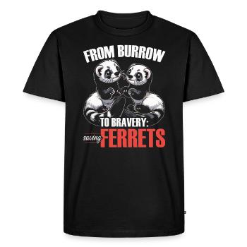 Endangered Species Black Footed Ferret Animal - Men's Premium Organic T-Shirt - black - Front - Nico (187cm)