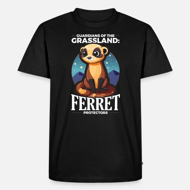 Gefährdete Spezies Schwarzfußfrettchen - Männer Premium Bio T-Shirt - Schwarz