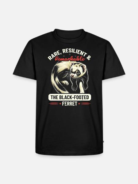 Gefährdete Spezies Schwarzfußfrettchen - Männer Premium Bio T-Shirt - Schwarz