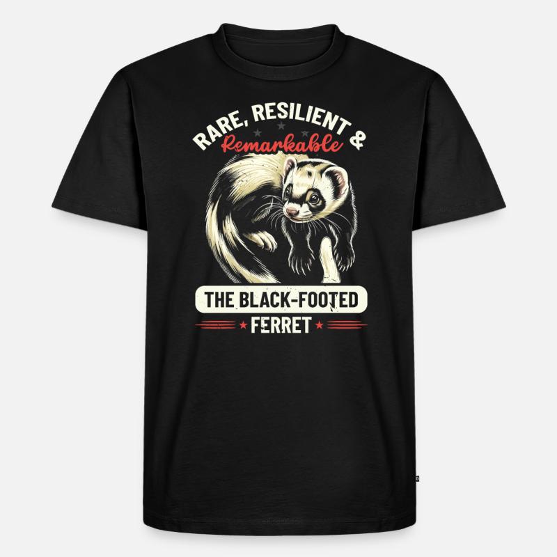 Gefährdete Spezies Schwarzfußfrettchen - Männer Premium Bio T-Shirt - Schwarz