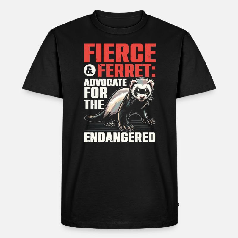 Gefährdete Spezies Schwarzfußfrettchen - Männer Premium Bio T-Shirt - Schwarz
