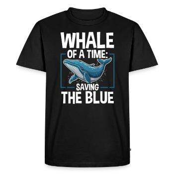 Espèces en voie de disparition Droits des animaux des rorquals bleus - T-shirt Premium bio Homme - noir - Devant - Nico (187cm)