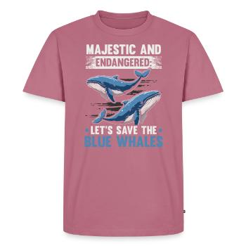Gefährdete Arten Blauwal Tierrechte - Männer Premium Bio T-Shirt - Mauve - Vorne - Nico (187cm)