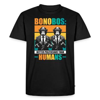Endangered Species Bonobo Animal Rights Activist - Men's Premium Organic T-Shirt - black - Front - Nico (187cm)