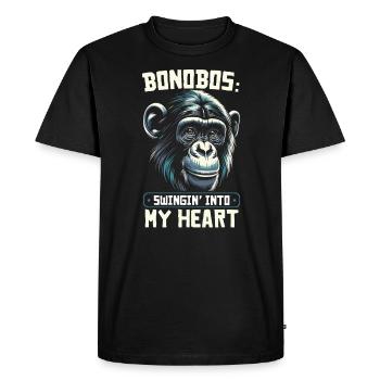Endangered Species Bonobo Animal Rights Activist - Men's Premium Organic T-Shirt - black - Front - Nico (187cm)