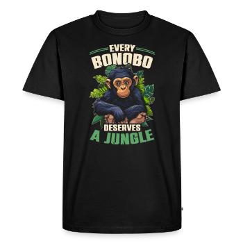 Endangered Species Bonobo Animal Rights Activist - Men's Premium Organic T-Shirt - black - Front - Nico (187cm)