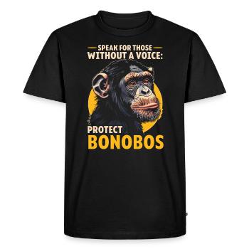 Endangered Species Bonobo Animal Rights Activist - Men's Premium Organic T-Shirt - black - Front - Nico (187cm)