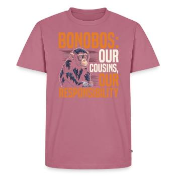 Endangered Species Bonobo Animal Rights Activist - Men's Premium Organic T-Shirt - mauve - Front - Nico (187cm)
