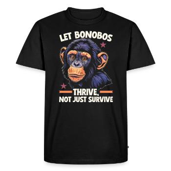 Endangered Species Bonobo Animal Rights Activist - Men's Premium Organic T-Shirt - black - Front - Nico (187cm)