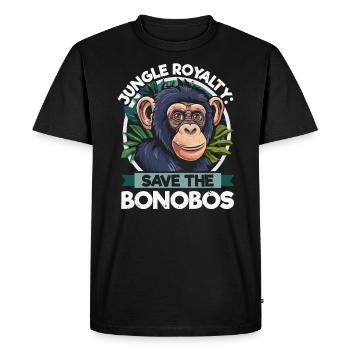 Espèce en voie de disparition, bonobo, militant des droits des animaux - T-shirt Premium bio Homme - noir - Devant - Nico (187cm)