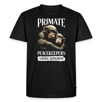 Espèce en voie de disparition, bonobo, militant des droits des animaux - T-shirt Premium bio Homme - noir - Devant - Nico (187cm)