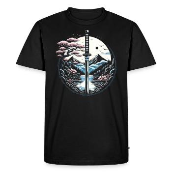 Culture féodale du Japon Histoire des kanji japonais - T-shirt Premium bio Homme - noir - Devant - Nico (187cm)