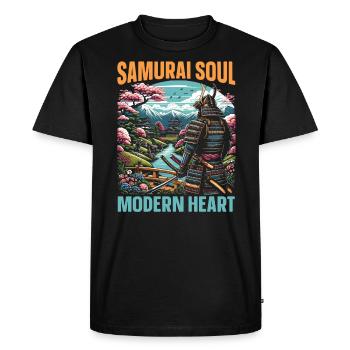Culture féodale du Japon Histoire des kanji japonais - T-shirt Premium bio Homme - noir - Devant - Nico (187cm)