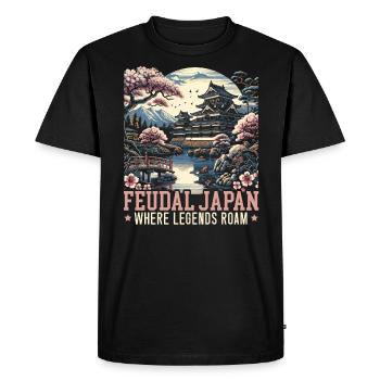 Culture féodale du Japon Histoire des kanji japonais - T-shirt Premium bio Homme - noir - Devant - Nico (187cm)