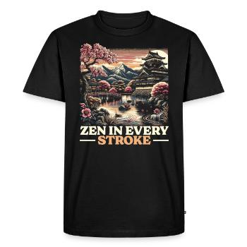 Culture féodale du Japon Histoire des kanji japonais - T-shirt Premium bio Homme - noir - Devant - Nico (187cm)