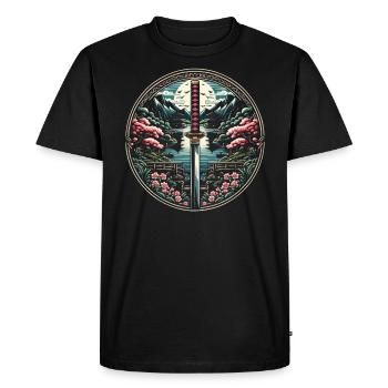 Culture féodale du Japon Histoire des kanji japonais - T-shirt Premium bio Homme - noir - Devant - Nico (187cm)