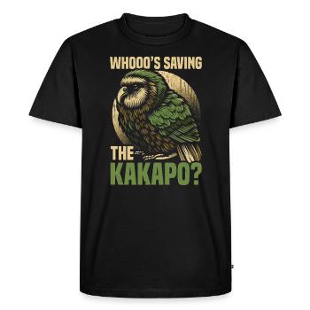 Endangered Species Kakapo Animal Rights Activist - Men's Premium Organic T-Shirt - black - Front - Nico (187cm)