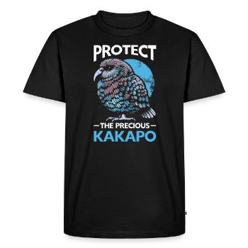 Endangered Species Kakapo Animal Rights Activist - Men's Premium Organic T-Shirt - black - Front - Nico (187cm)