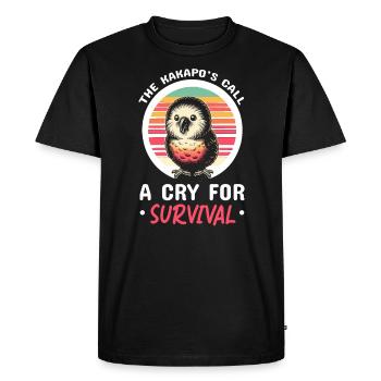 Endangered Species Kakapo Animal Rights Activist - Men's Premium Organic T-Shirt - black - Front - Nico (187cm)