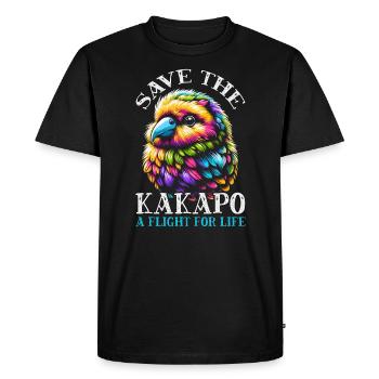 Endangered Species Kakapo Animal Rights Activist - Men's Premium Organic T-Shirt - black - Front - Nico (187cm)